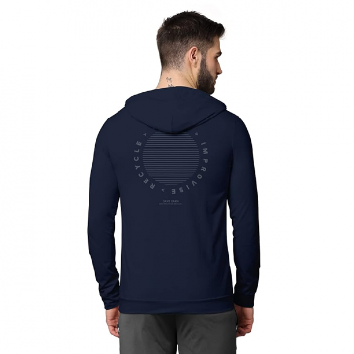 Trendy Front & Back Printed Fullsleeve Hooded Sweatshirt for Men
